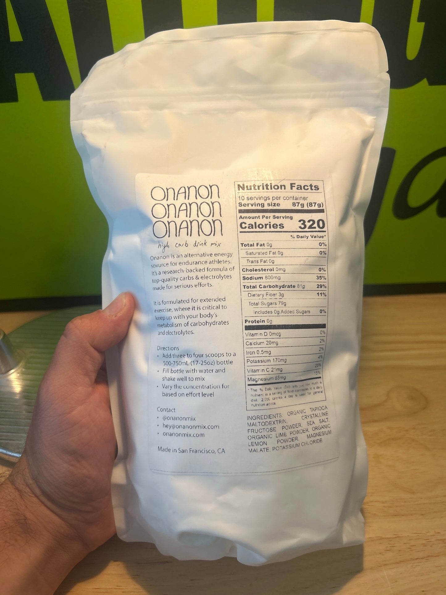 Onanon Pro: High-Carb Drink Mix
