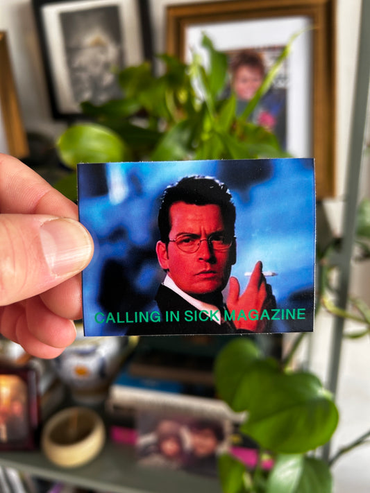 Charlie Sheen Smoking 3x2.25"